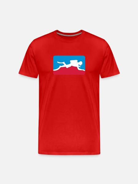 Taucher - Männer Premium Bio T-Shirt - Rot