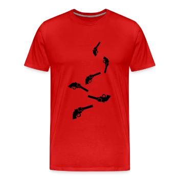 waffe symbol pistole - Männer Premium Bio T-Shirt - Rot - Vorne - Damien (186cm)