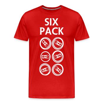 Six Pack Bier lustig - Männer Premium Bio T-Shirt - Rot - Vorne - Damien (186cm)