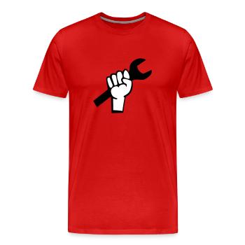 Mechaniker - Männer Premium Bio T-Shirt - Rot - Vorne - Damien (186cm)