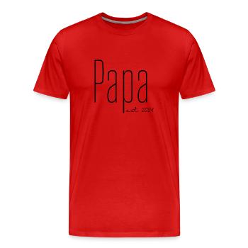 Papa 2024 - Männer Premium Bio T-Shirt - Rot - Vorne - Damien (186cm)
