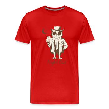 Hibou de Nuit Chic: design stylé pour noctambules! - T-shirt bio Premium Homme - rouge - Devant - Damien (186cm)