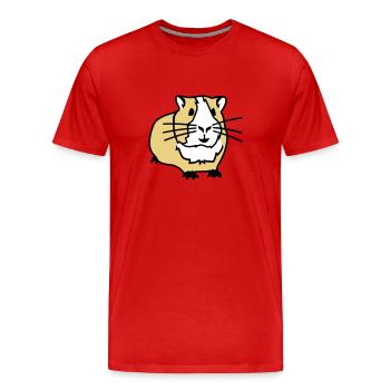 Cochon d'Inde - T-shirt bio Premium Homme - rouge - Devant - Damien (186cm)
