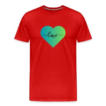 Chien Chiens Amour du chien - T-shirt bio Premium Homme - rouge - Devant - Damien (186cm)