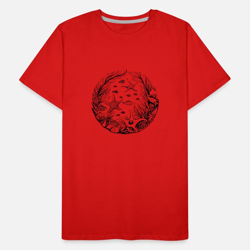 Sea pattern black Men's Premium Organic T-Shirt
