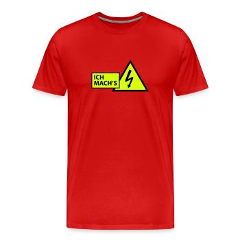 Elektriker - Männer Premium Bio T-Shirt - Rot - Vorne - Damien (186cm)