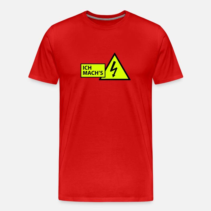 Elektriker - Männer Premium Bio T-Shirt - Rot