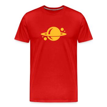 planet - Men's Premium Organic T-Shirt - red - Front - Damien (186cm)
