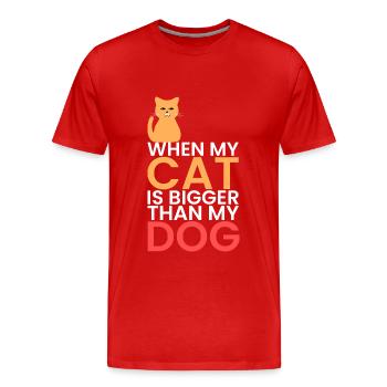 mon chat est plus gros que les chiens - T-shirt bio Premium Homme - rouge - Devant - Damien (186cm)