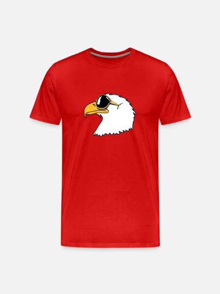 Eagle sunglasses cool bird funny - Men's Premium Organic T-Shirt - red