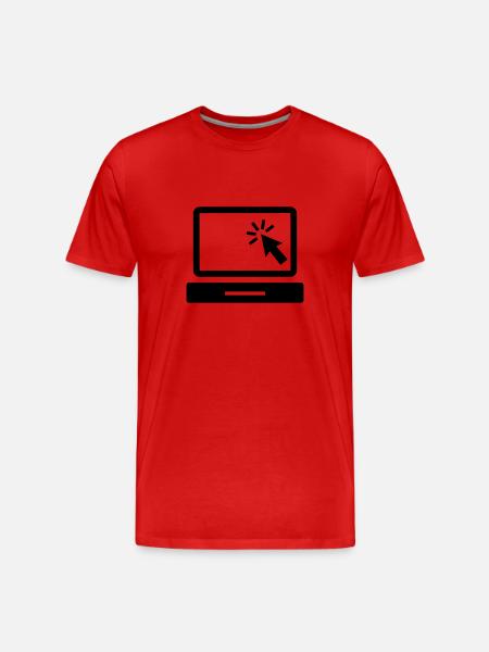 Computer - Männer Premium Bio T-Shirt - Rot