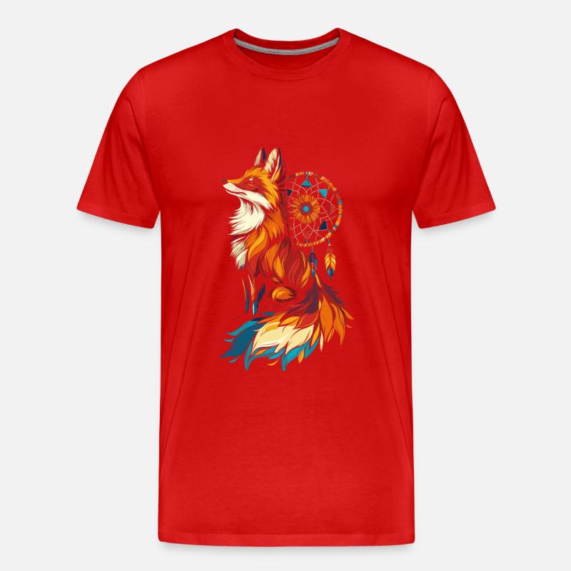 Fuchs Traumfänger - Männer Premium Bio T-Shirt - Rot