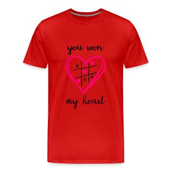 you won my heart - Men's Premium Organic T-Shirt - red - Front - Damien (186cm)