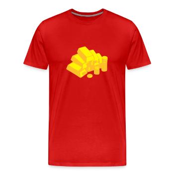 Gold, Geld - Männer Premium Bio T-Shirt - Rot - Vorne - Damien (186cm)