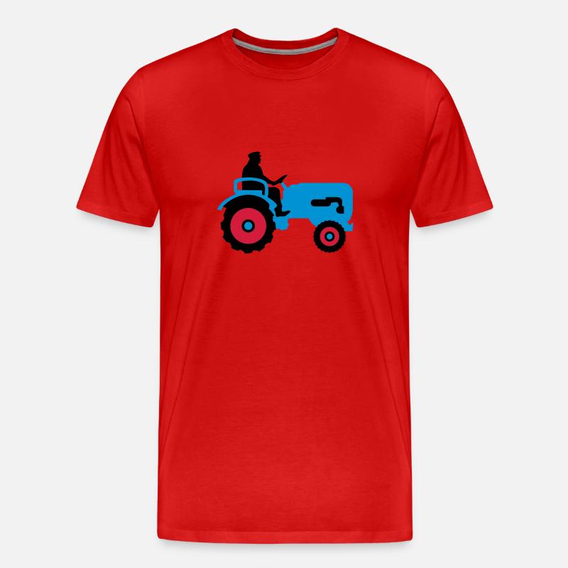 bauer_mit_traktor_032013_b_3c - T-shirt bio Premium Homme - rouge