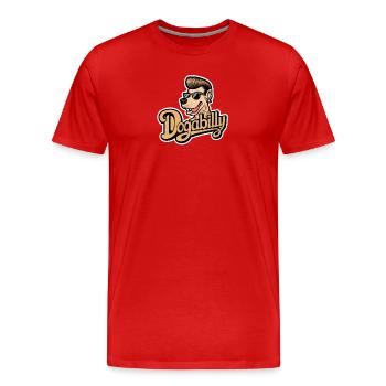 Chien avec des lunettes de soleil - T-shirt bio Premium Homme - rouge - Devant - Damien (186cm)