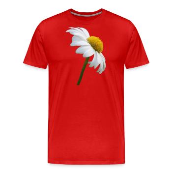 Marguerite Goose Flower - Men's Premium Organic T-Shirt - red - Front - Damien (186cm)