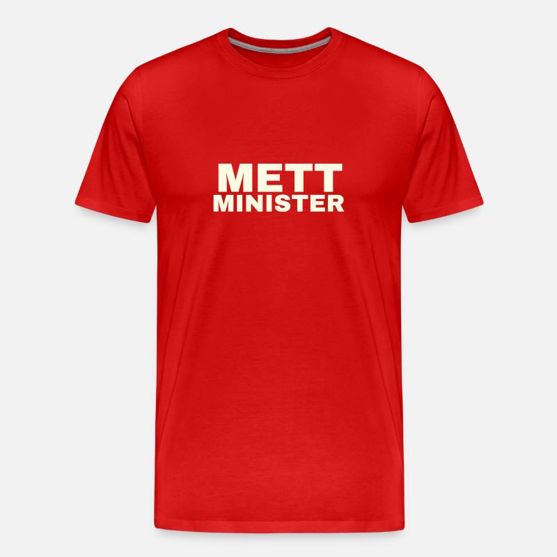 Mett Minister Hackfleisch Hackepeter Fleisch - Männer Premium Bio T-Shirt - Rot