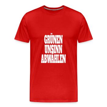 Witze Grüne Die Grünen Habeck Baerbock Partei - Männer Premium Bio T-Shirt - Rot - Vorne - Damien (186cm)
