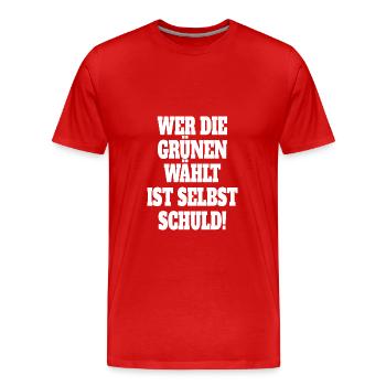 Witze Grüne Die Grünen Habeck Baerbock Partei - Männer Premium Bio T-Shirt - Rot - Vorne - Damien (186cm)