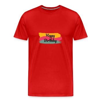 ALLES GUTE ZUM GEBURTSTAG. ALLES GUTE ZUM GEBURTSTAG. JAHRESTAG. - Männer Premium Bio T-Shirt - Rot - Vorne - Damien (186cm)