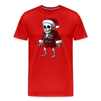 Squelettes de Noël - T-shirt bio Premium Homme - rouge - Devant - Damien (186cm)