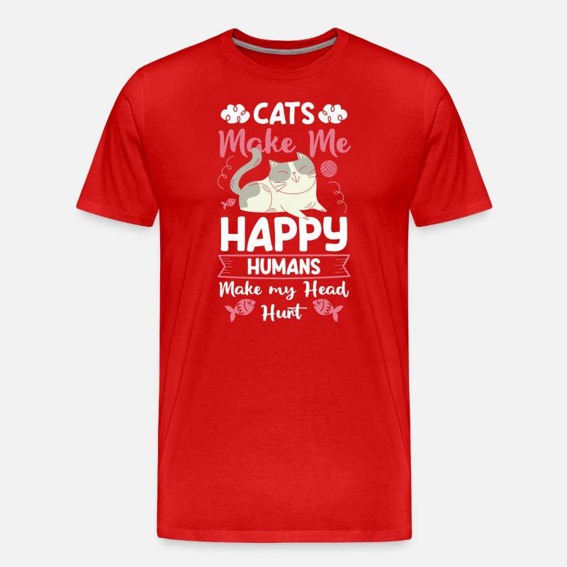 Katzen Tiger - Männer Premium Bio T-Shirt - Rot