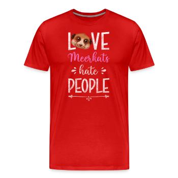 suricate afrique bande horizontale mignon - T-shirt bio Premium Homme - rouge - Devant - Damien (186cm)