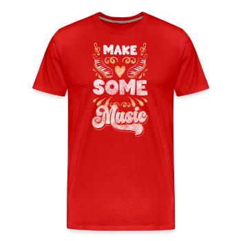 Fan de concert de musique - T-shirt bio Premium Homme - rouge - Devant - Damien (186cm)