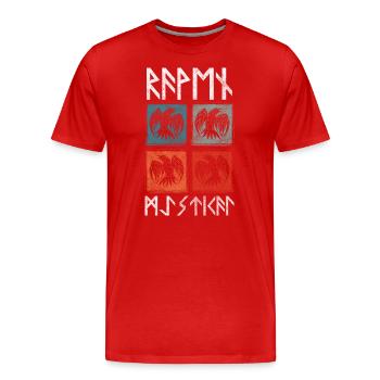 Mythologie Nebelkrähe Begleiter - Männer Premium Bio T-Shirt - Rot - Vorne - Damien (186cm)