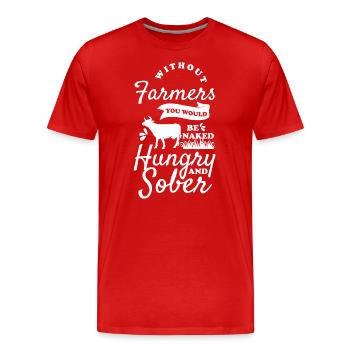 Agriculteur Carrière Tracteur Récolte - T-shirt bio Premium Homme - rouge - Devant - Damien (186cm)