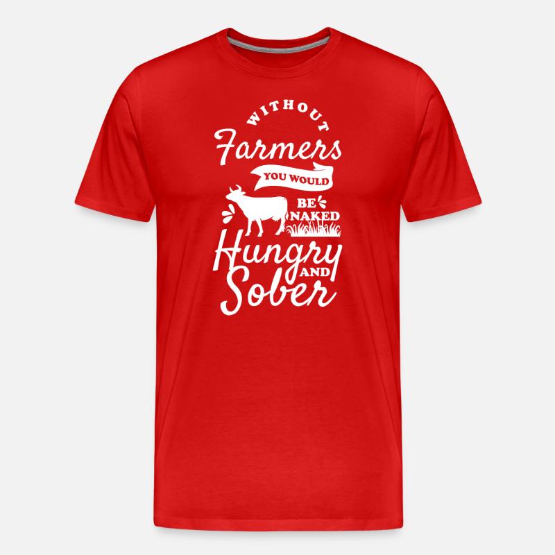 Bauer Karriere Traktor Ernte - Männer Premium Bio T-Shirt - Rot
