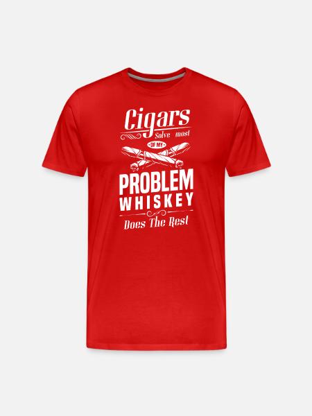 Cigars Steaming Whiskey Enjoyment - Men's Premium Organic T-Shirt - red