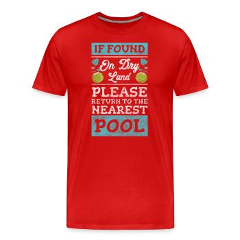 Pool Schwimmbad Kraft Sonne - Männer Premium Bio T-Shirt - Rot - Vorne - Damien (186cm)