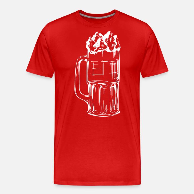 Bier - Berg - - Männer Premium Bio T-Shirt - Rot