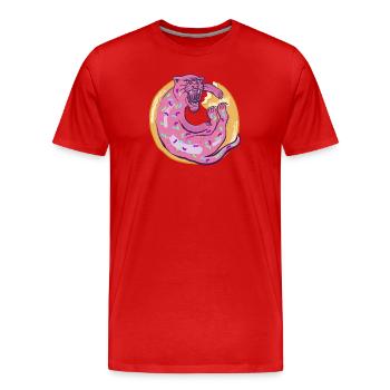 Leopard Donut 2 High Paw grande - T-shirt bio Premium Homme - rouge - Devant - Damien (186cm)