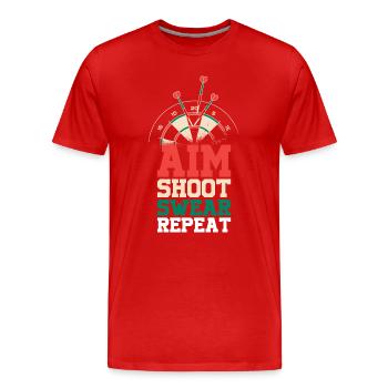 Aim Shoot Jurer Répéter Papa lanceur de fléchettes - T-shirt bio Premium Homme - rouge - Devant - Damien (186cm)