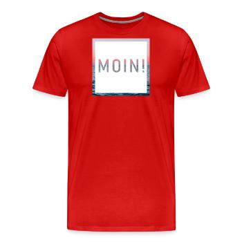 Moin aus Strand - Männer Premium Bio T-Shirt - Rot - Vorne - Damien (186cm)