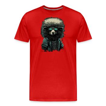 Hippie Schaf - Männer Premium Bio T-Shirt - Rot - Vorne - Damien (186cm)