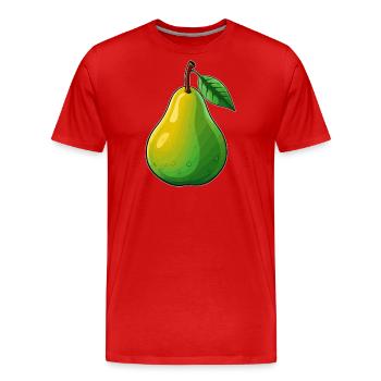 Une poire - T-shirt bio Premium Homme - rouge - Devant - Damien (186cm)
