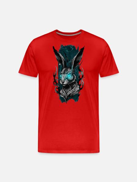 Luminous Lapin: Glowing Bunny Radiance - Men's Premium Organic T-Shirt - red