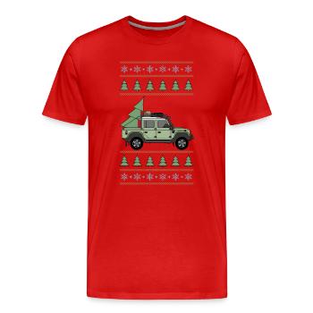 Défenseur Offroad Pickup - Arbre de Noël - T-shirt bio Premium Homme - rouge - Devant - Damien (186cm)
