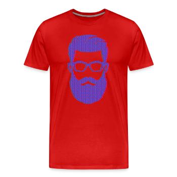Beard Wearer Masculinity Mustache Beard - Men's Premium Organic T-Shirt - red - Front - Damien (186cm)