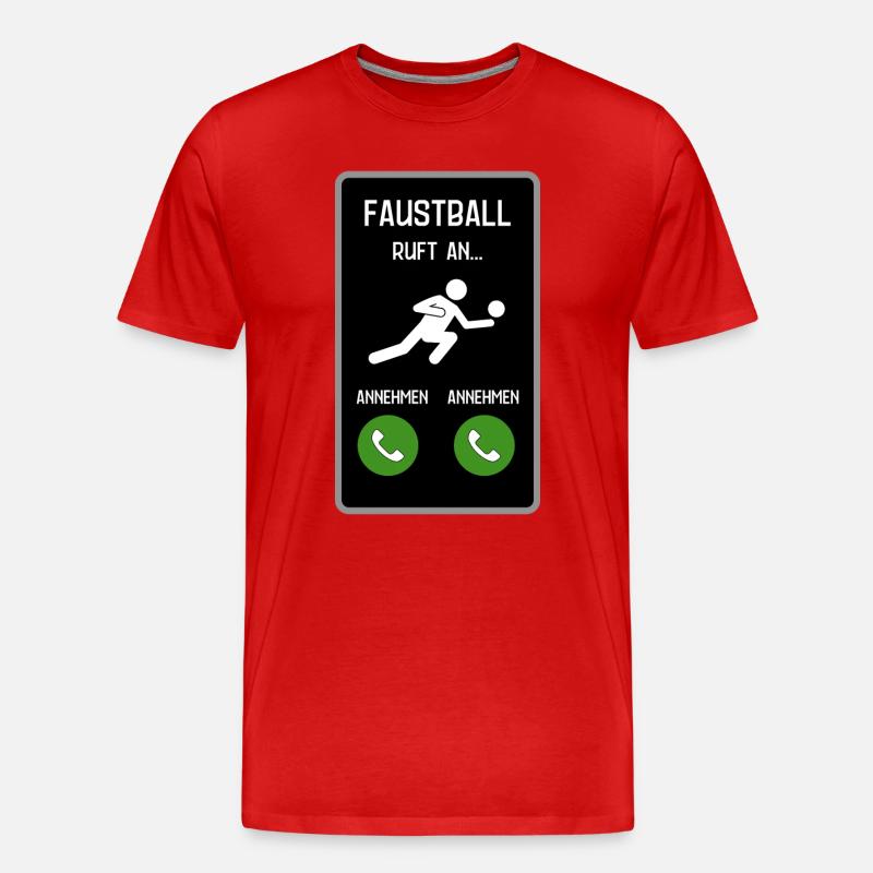 Faustball ruft an - Männer Premium Bio T-Shirt - Rot