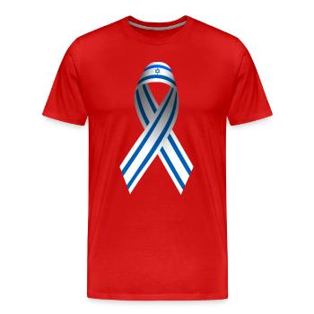 Israël arc paix signe drapeau - T-shirt bio Premium Homme - rouge - Devant - Damien (186cm)