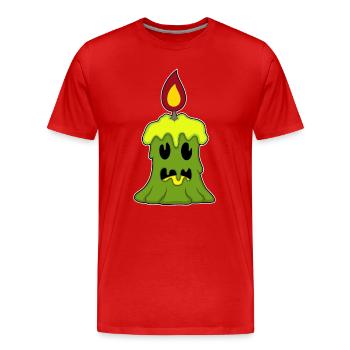 Candle Halloween - Men's Premium Organic T-Shirt - red - Front - Damien (186cm)