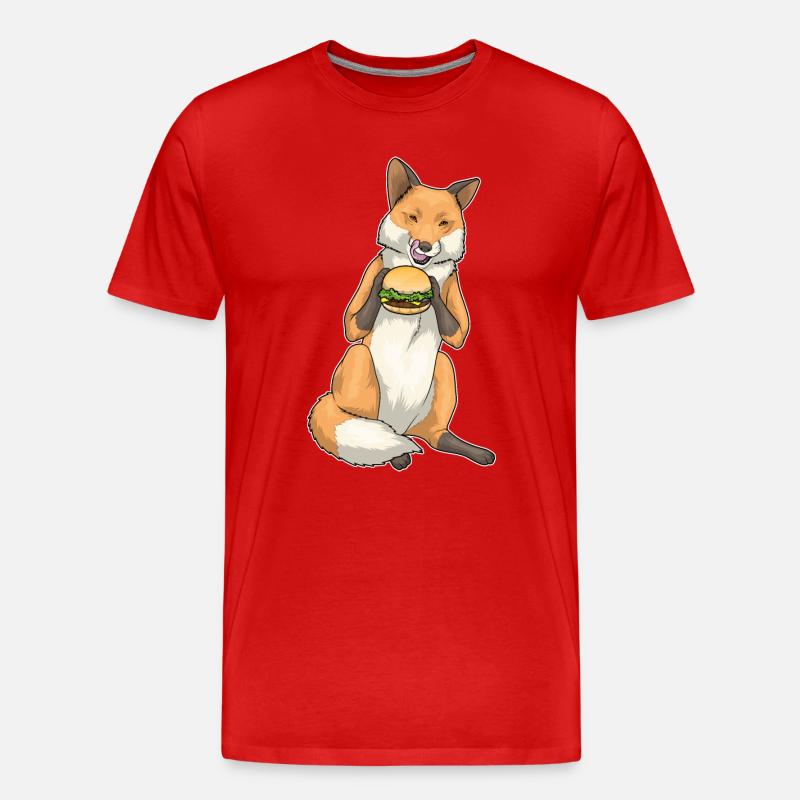 Fuchs Burger - Männer Premium Bio T-Shirt - Rot
