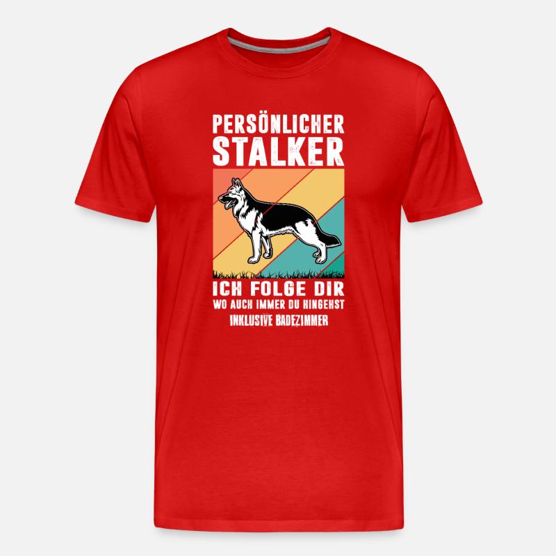 Schäferhund Geschenke Hund Herrchen Gassi - Männer Premium Bio T-Shirt - Rot