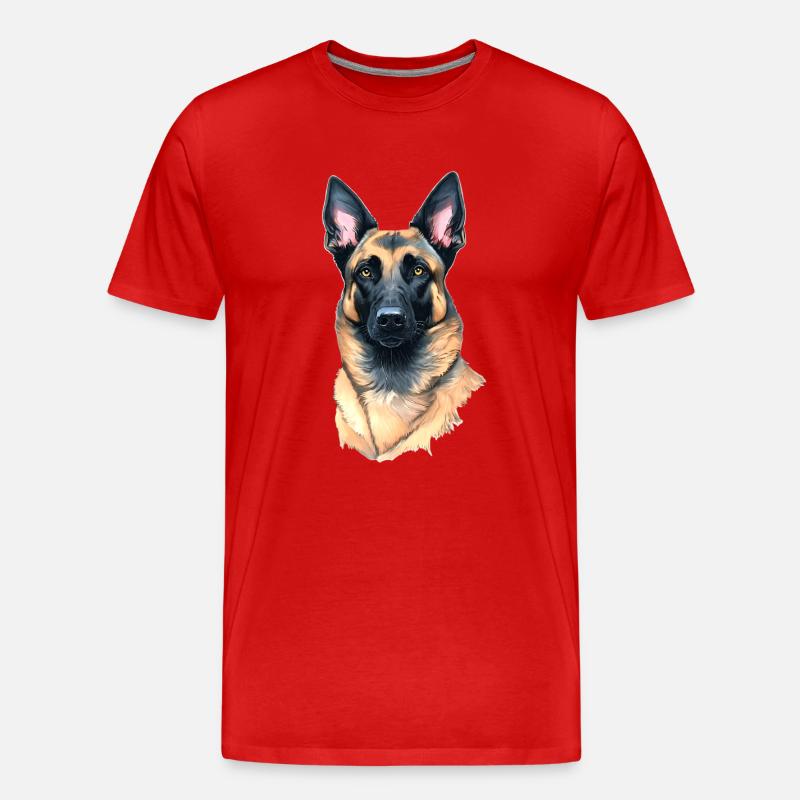 Belgischer Schäferhund Malinois - Männer Premium Bio T-Shirt - Rot