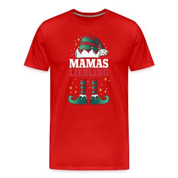 Le préféré de Maman de Noël - T-shirt bio Premium Homme - rouge - Devant - Damien (186cm)